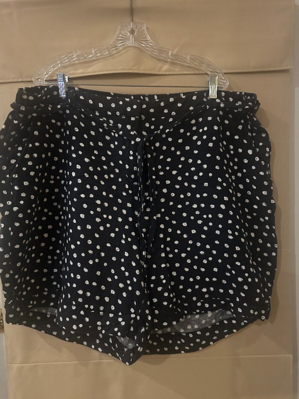Lane Bryant Black & White Belted Polka Dot Shorts